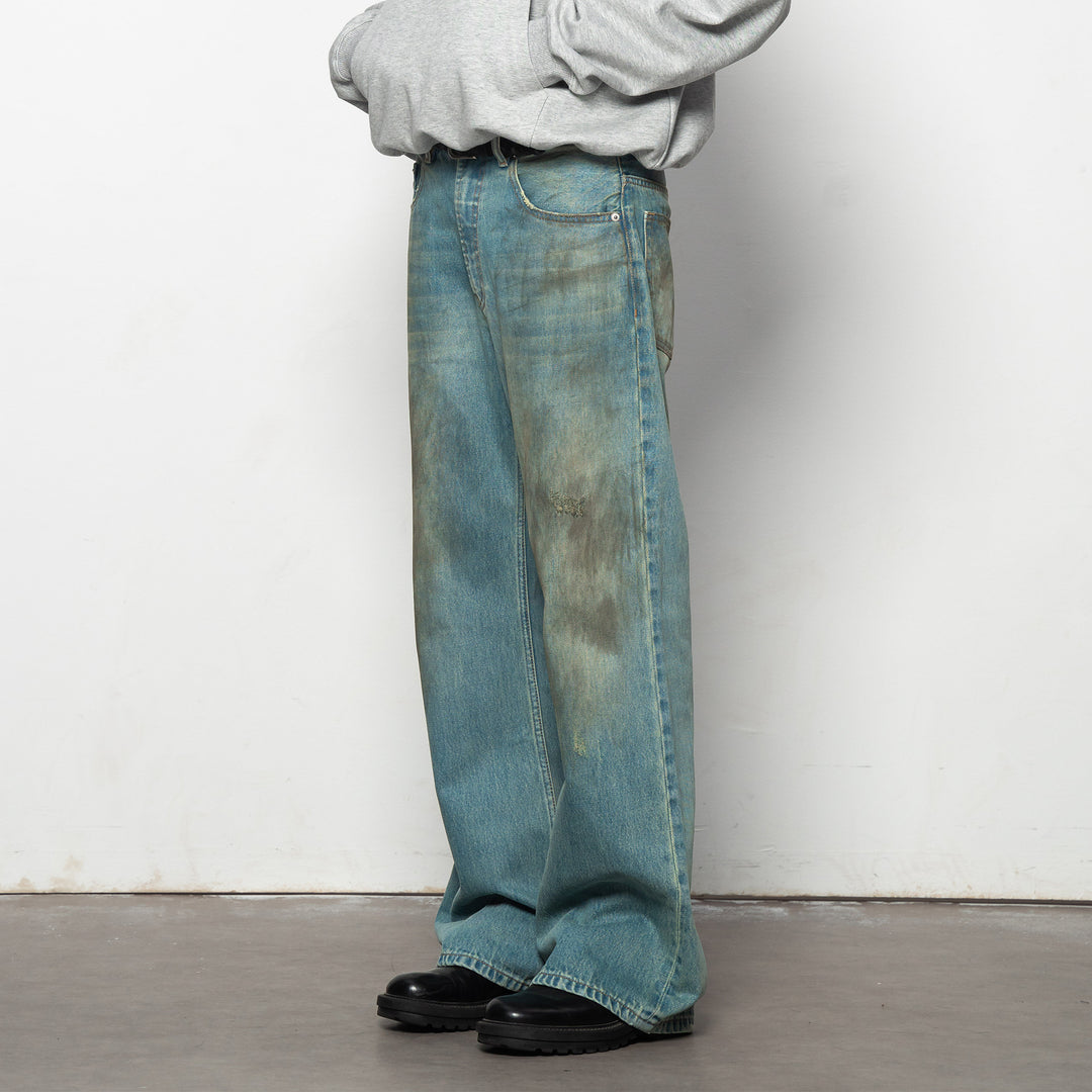 Mud-Dyed Flare Jeans