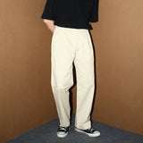Spring Retro Loose Cotton Pants Unisex Casual Cropped Trousers