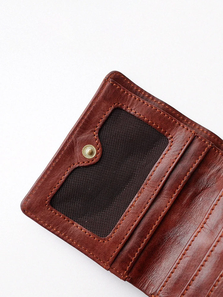 Wrinkle Leather Card Wallet