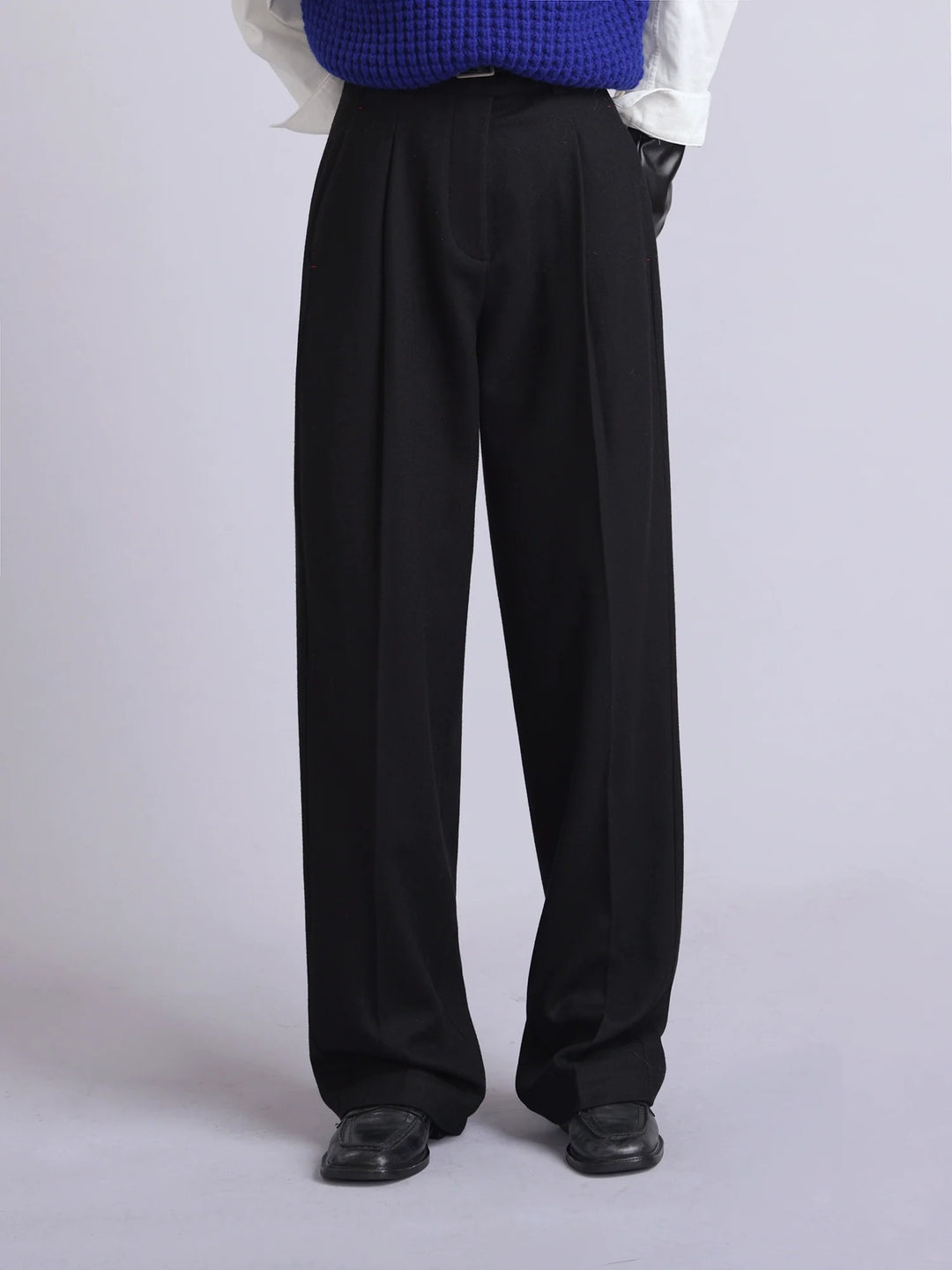 Slim Wool Flannel Trousers