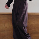 Self-made Brushed Adjustable Wide-Leg Pants Suit for Men and Women