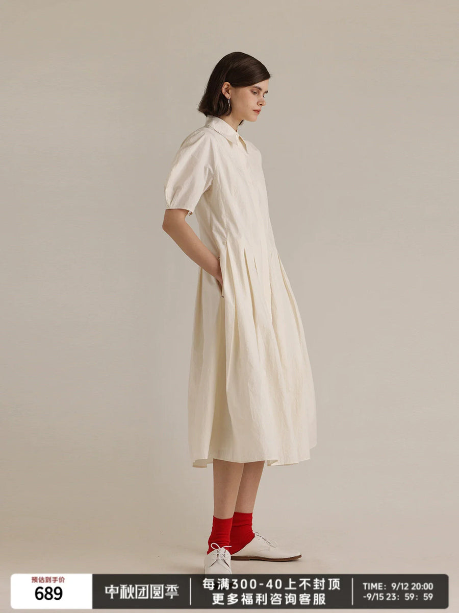 Ivory Elegance Shirt Dress