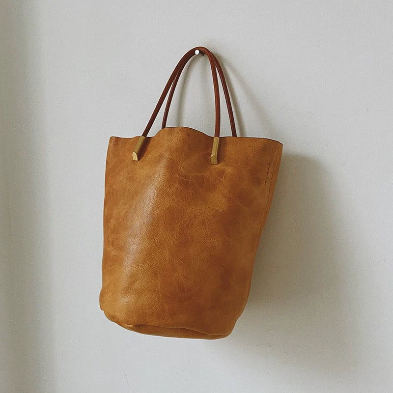 Soft Leather Bucket Bag