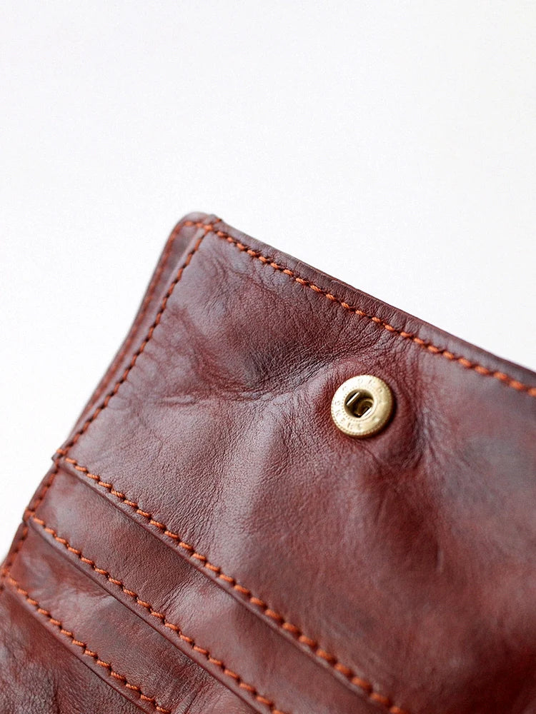 Wrinkle Leather Card Wallet