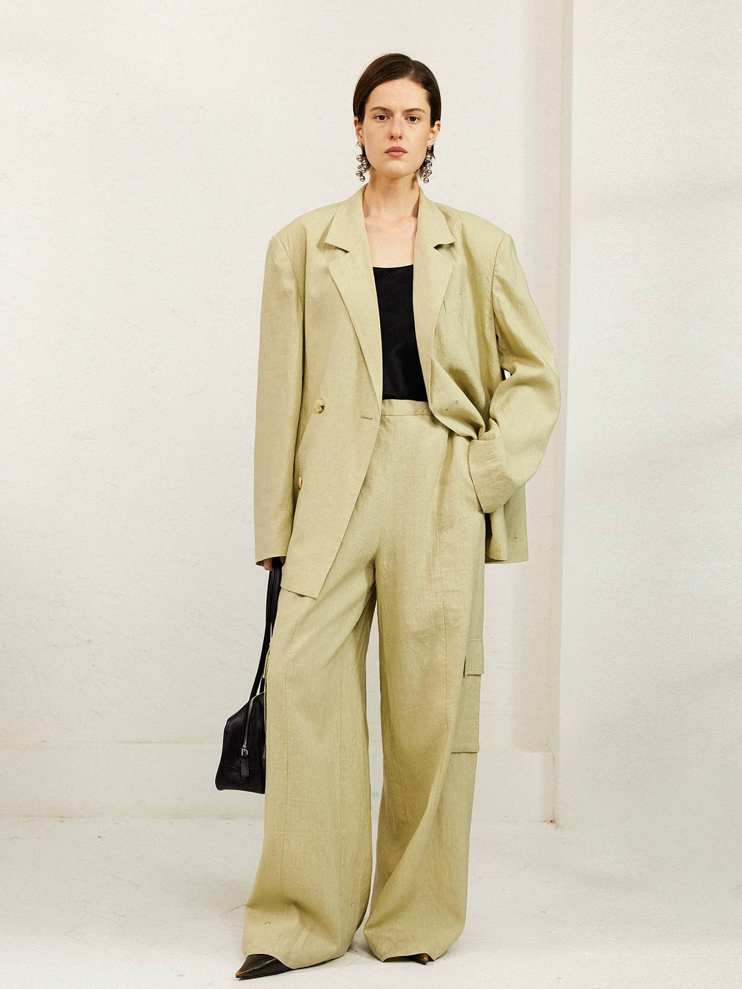 Linen Wide-Leg Trousers