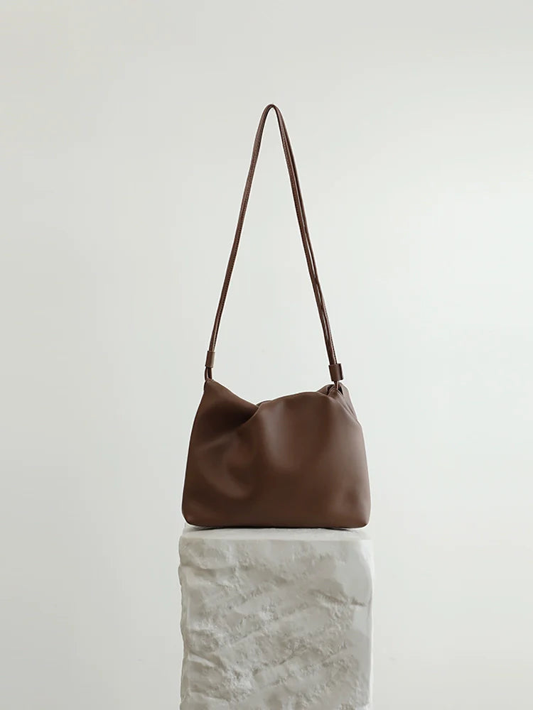 Wrinkled Soft Leather Cloud Bag