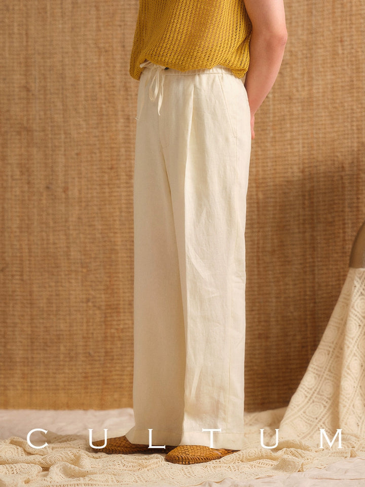 Linen Drawstring Trousers