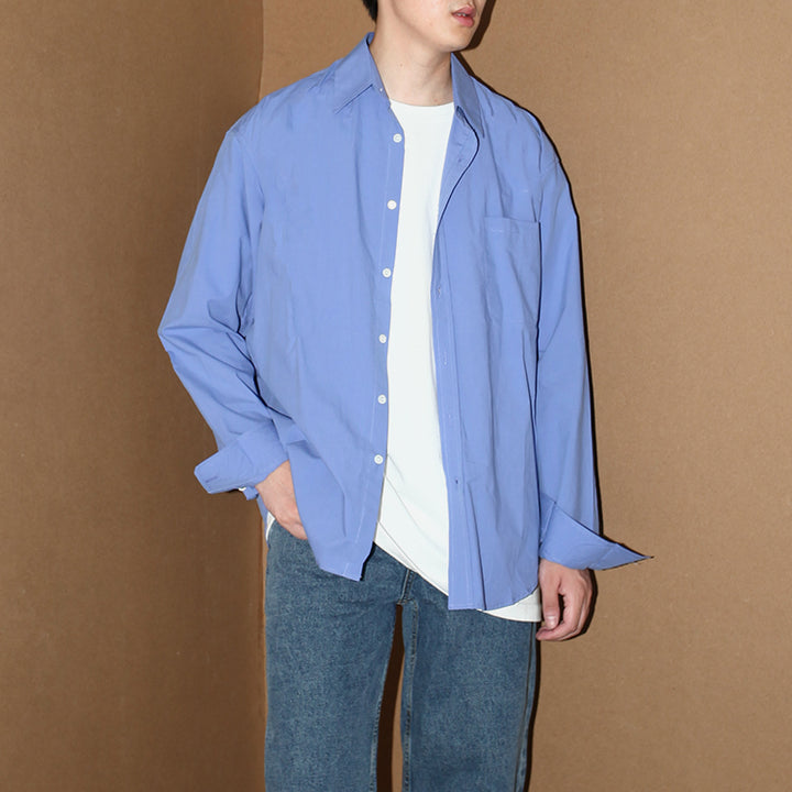 Pure Cotton Long-Sleeved Shirt