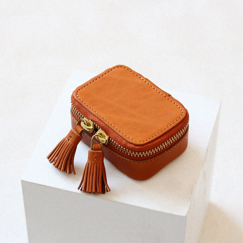 Leather Tassel Cosmetic Case