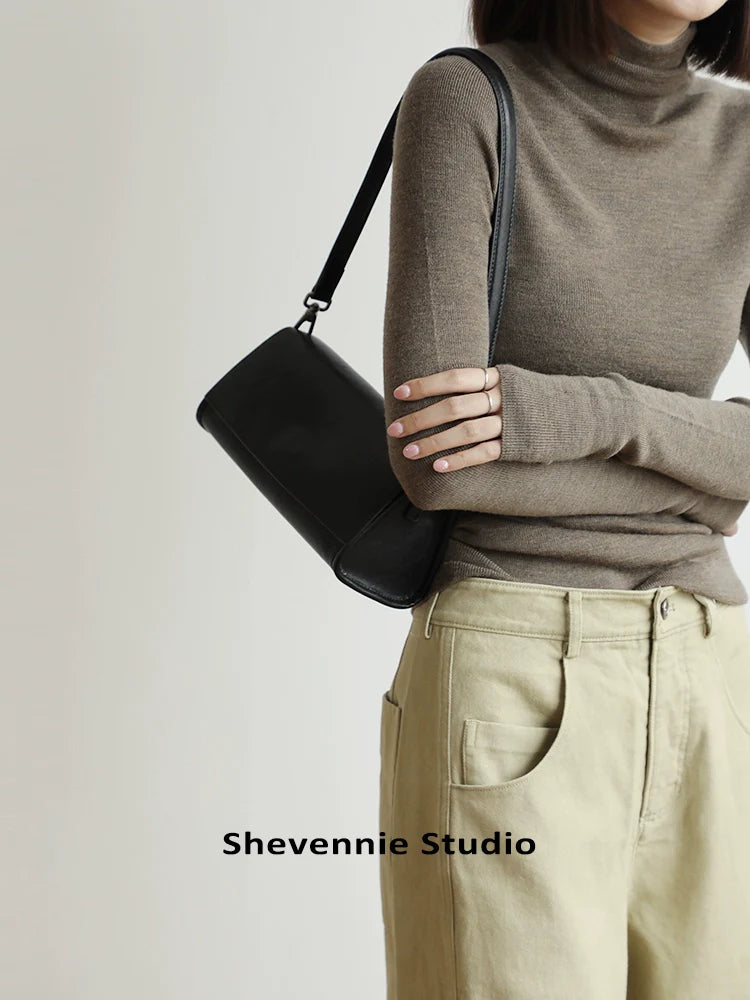 Leather Square Shoulder Bag