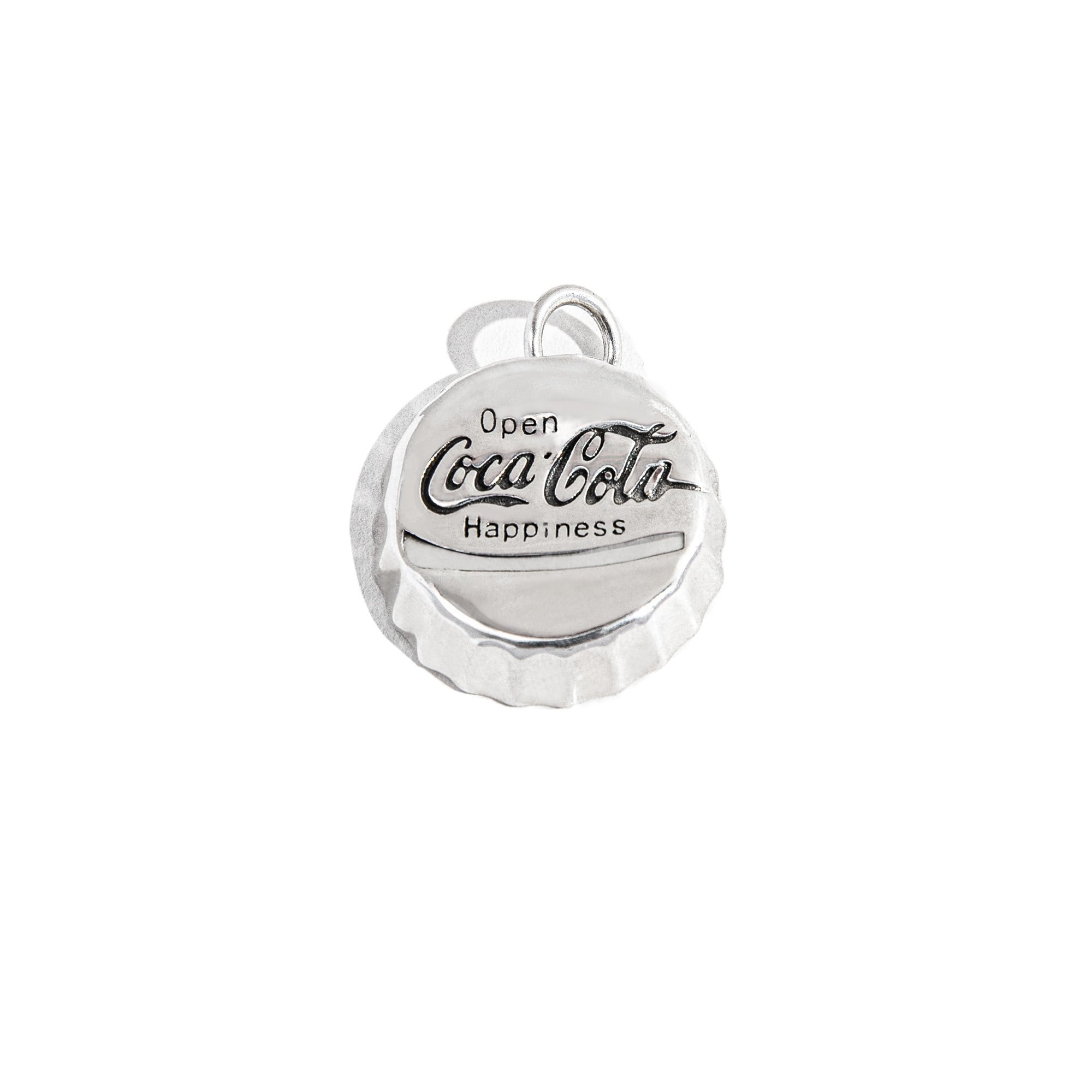 Retro Coke Bottle Cap Necklace Sterling Silver Hip Hop Pendant