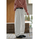 Japanese Loose Fit Winter Pants with Brushed Velvet Fabric