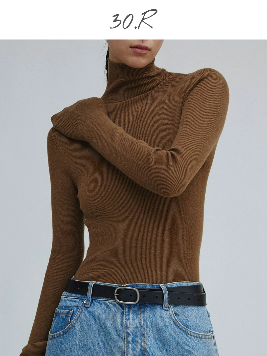 Natural Silk Cashmere Turtleneck