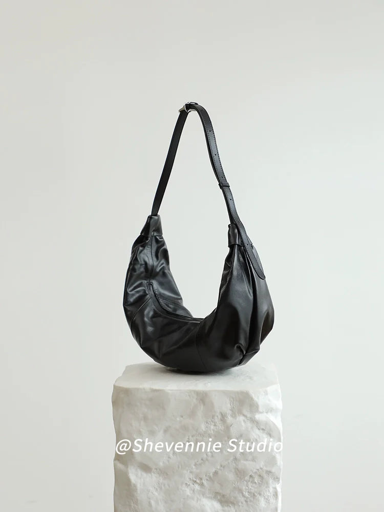 Shevennie Leather Croissant Bag