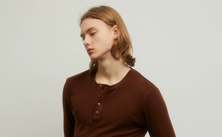 Symmetrical Brown Base Layer Tee