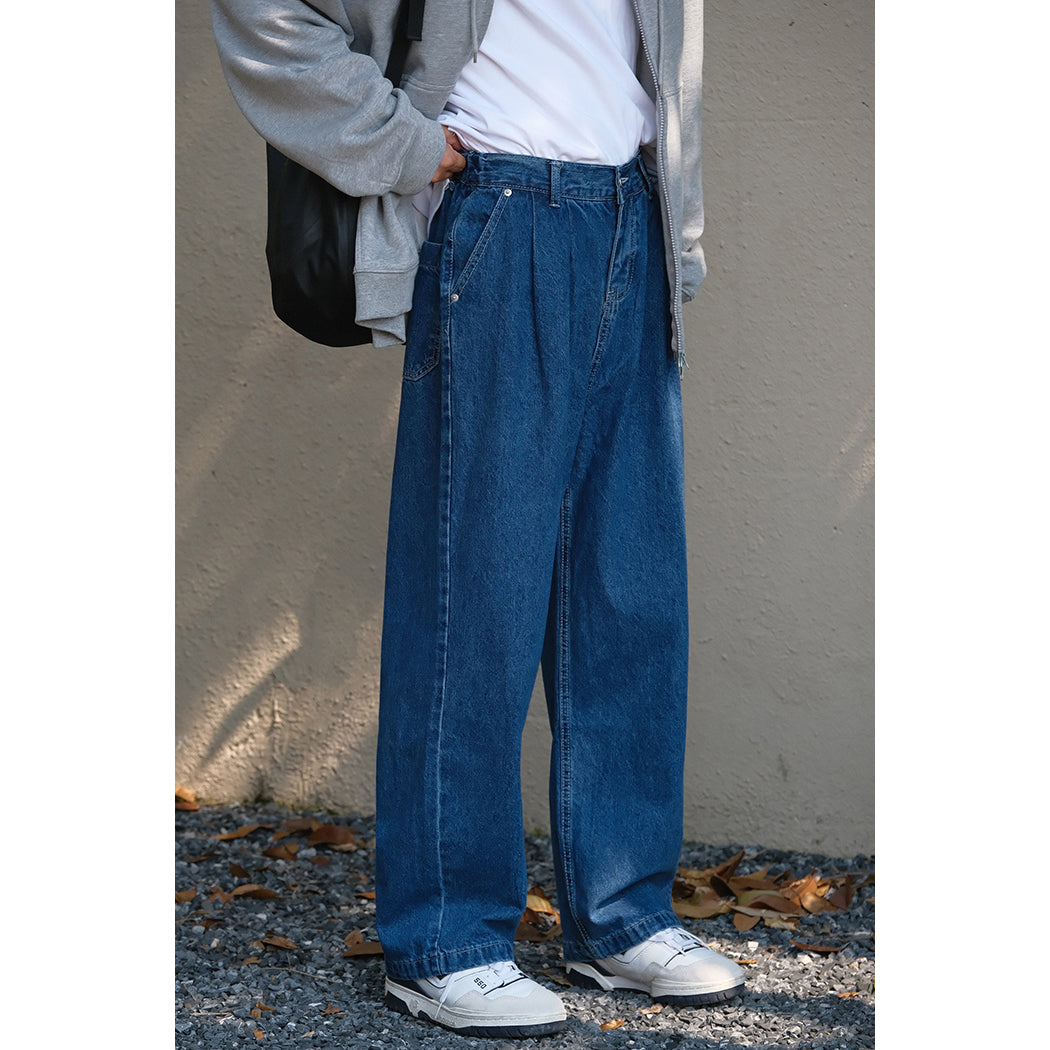 Washed Retro Loose Jeans