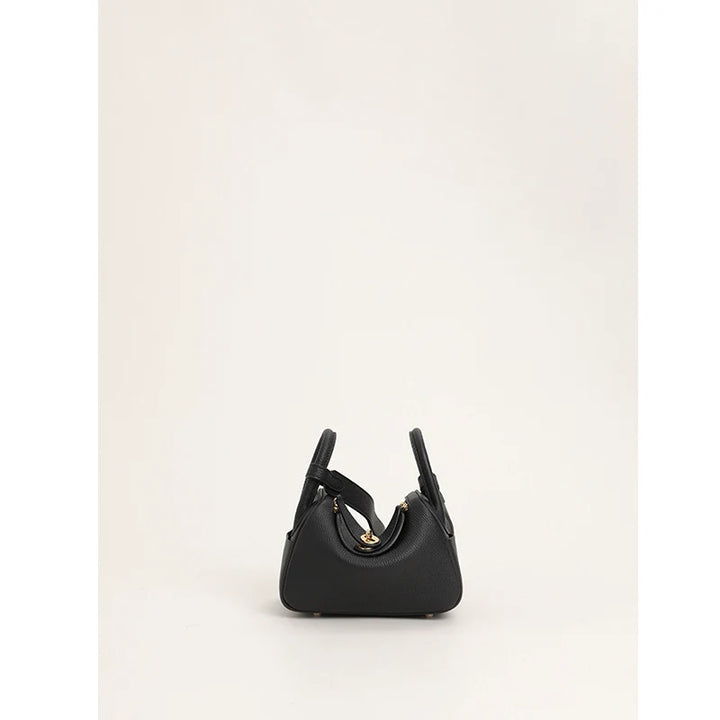 Litchi Grain Leather Shoulder Tote