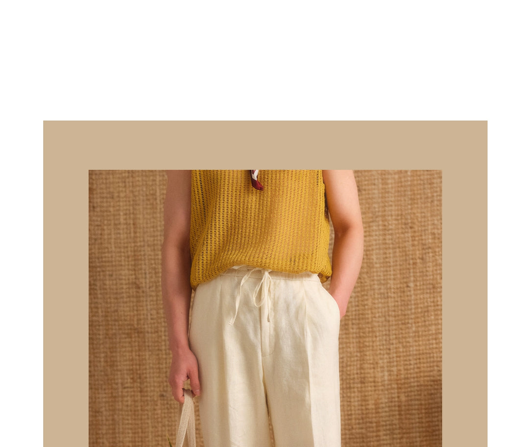 Linen Drawstring Trousers