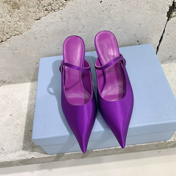 Satin Stiletto Slippers