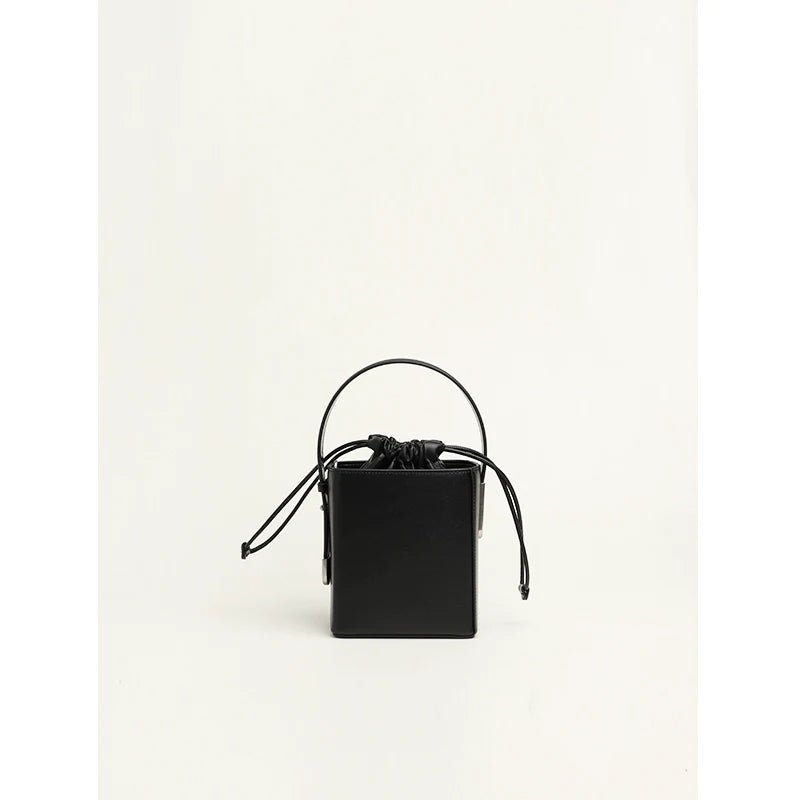 Square Leather Bucket Bag