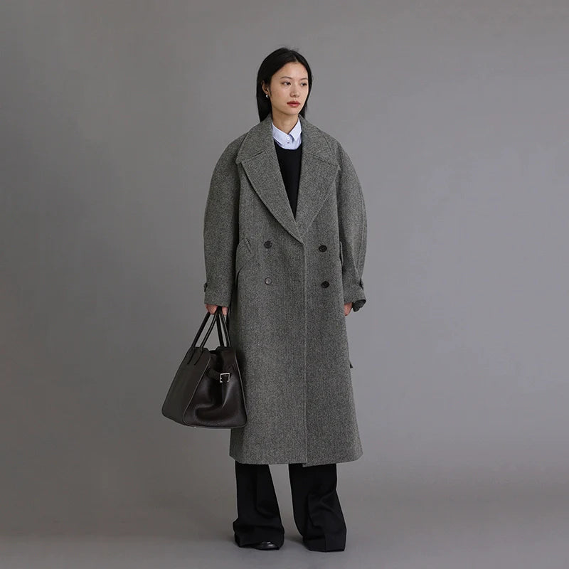 Herringbone Wool Coat