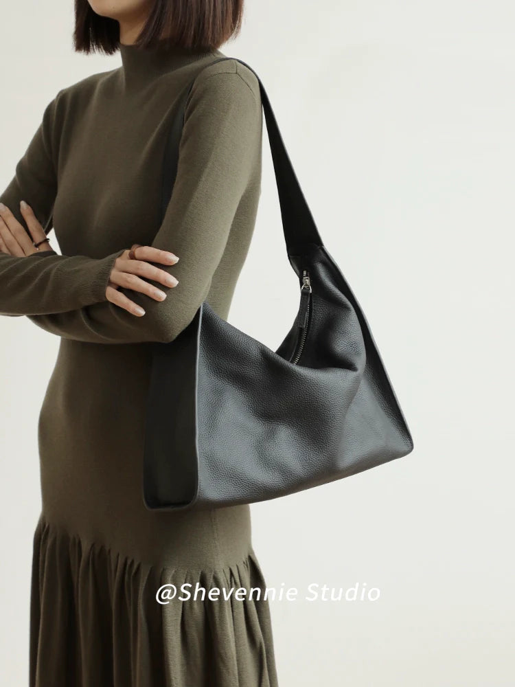 Leather Commuter Shoulder Tote