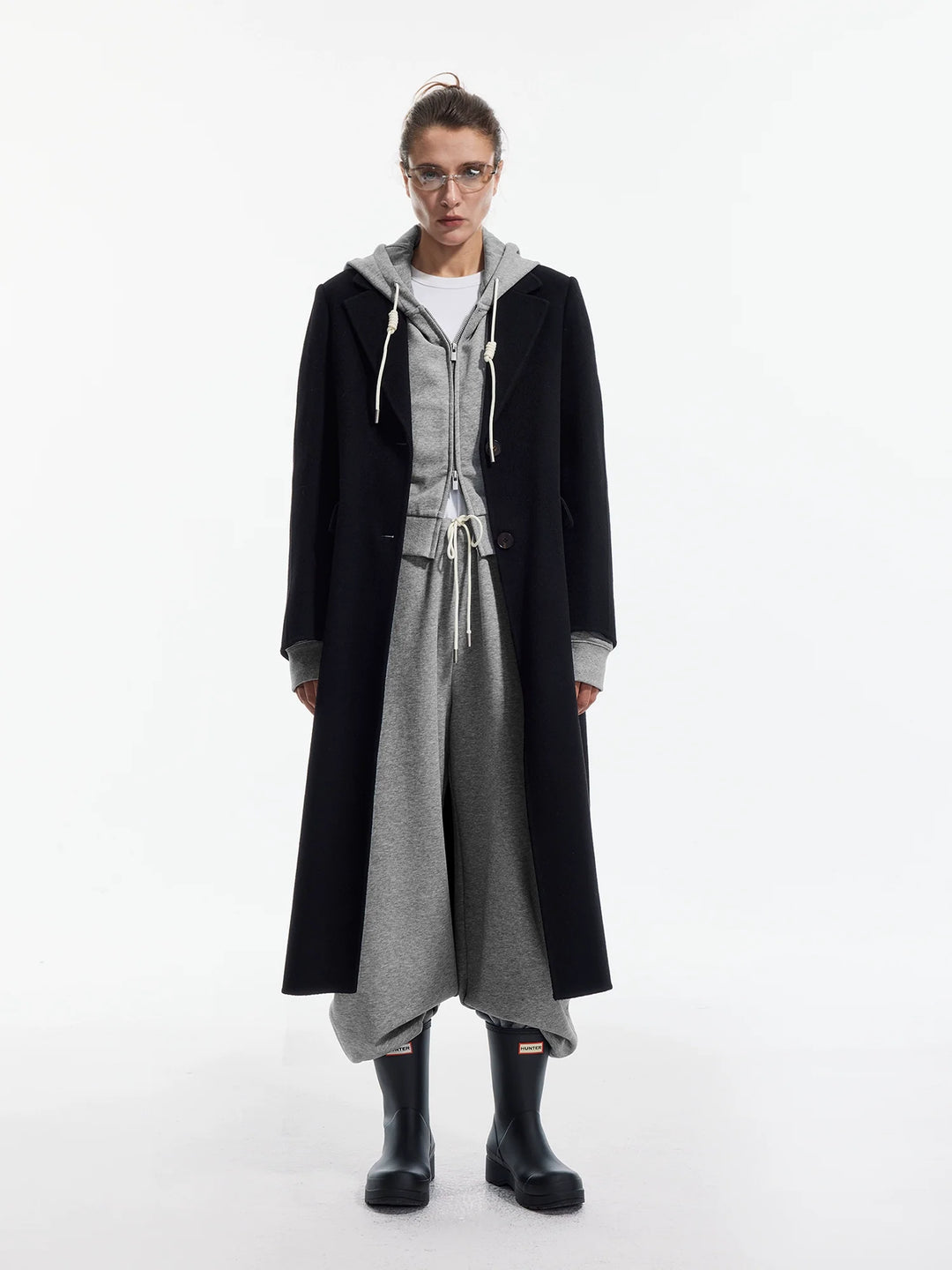 Natural Wool Herringbone Coat