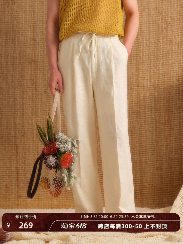 Linen Drawstring Trousers