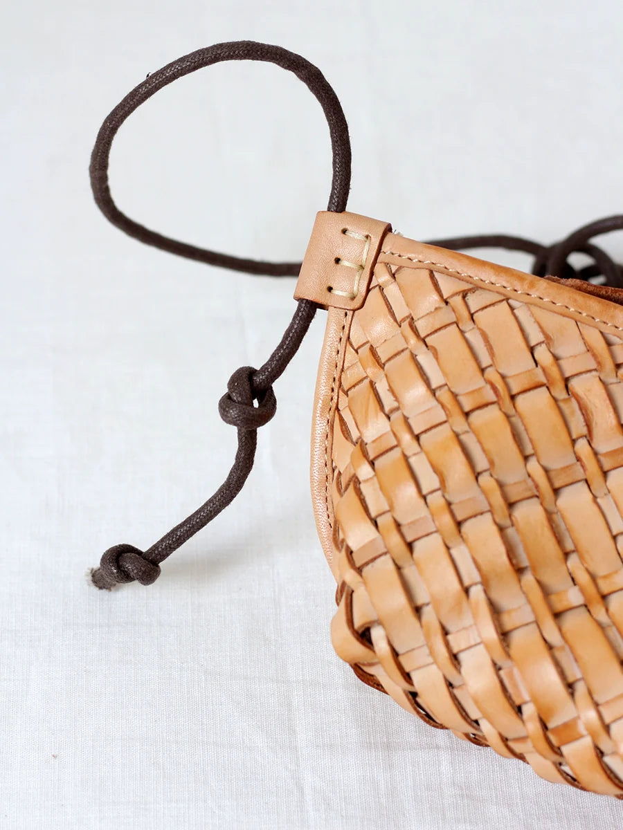 Handwoven Leather Mini Crossbody