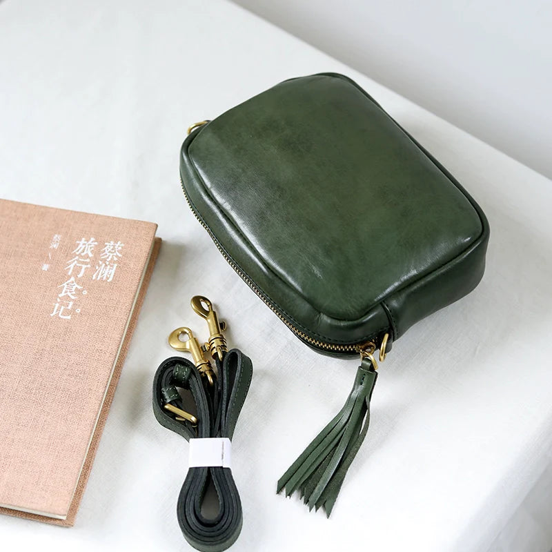 Leather Messenger Crossbody