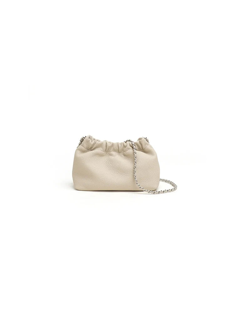 Leather Pleated Cloud Bag