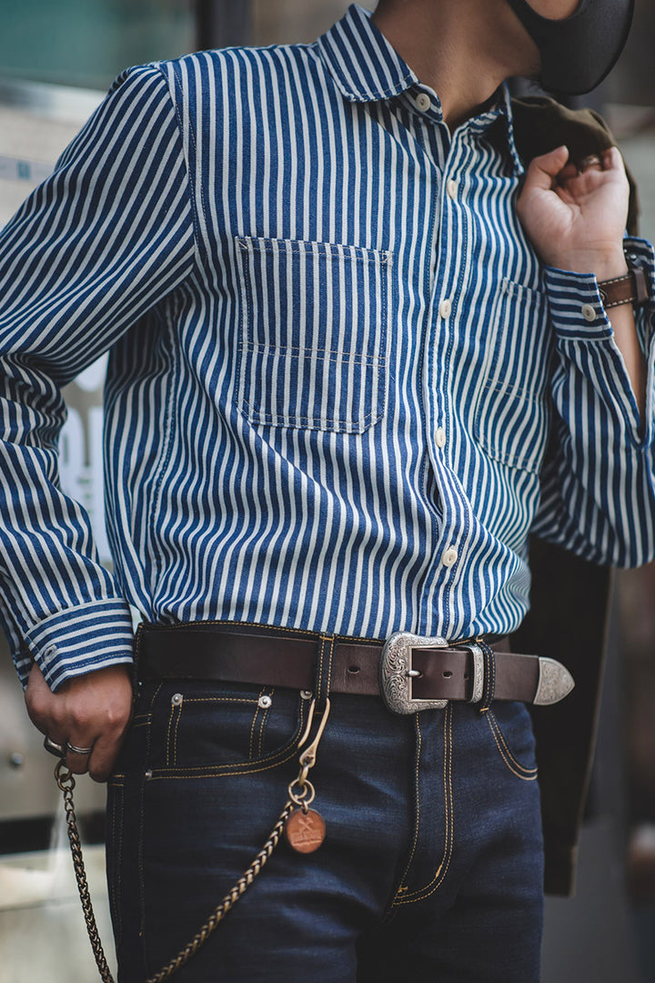 Railroad Striped Cotton Shirt