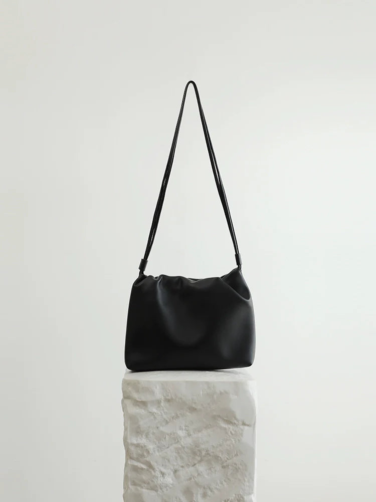 Wrinkled Soft Leather Cloud Bag