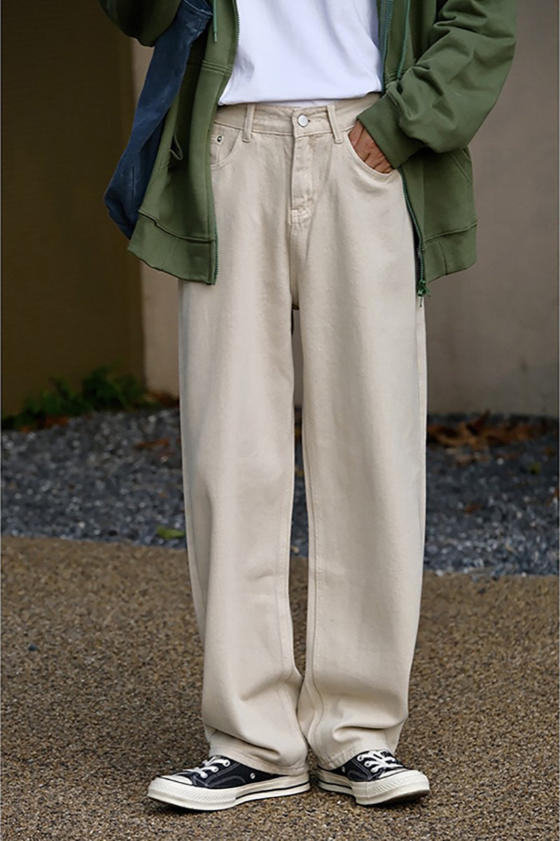 Light Khaki Straight Jeans