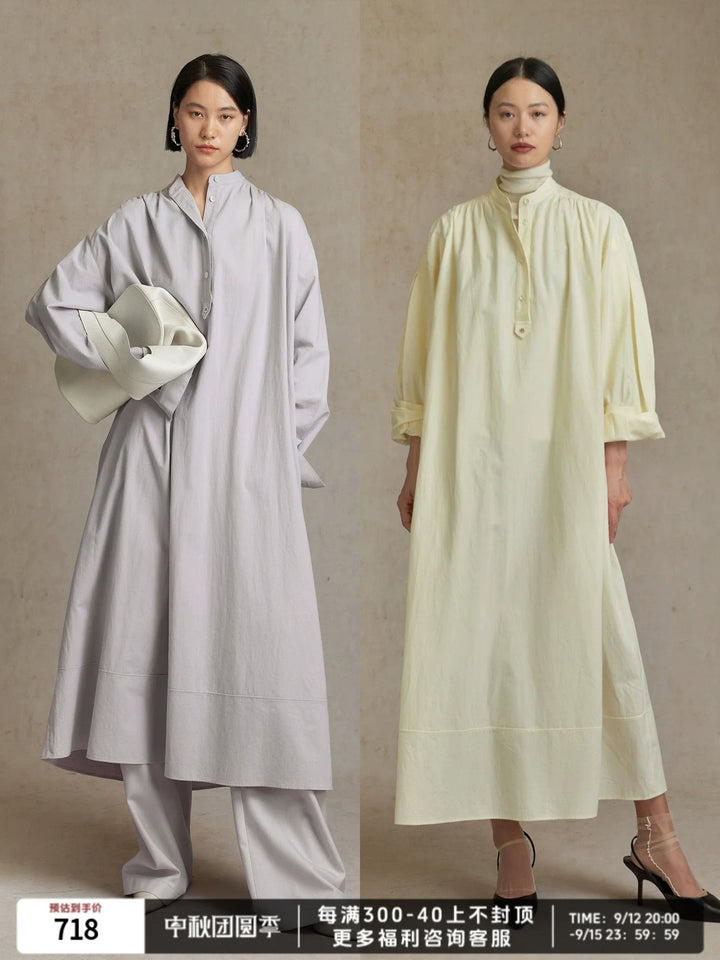 Long Cotton Shirt Dress