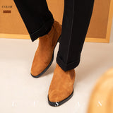 British Retro Genuine Leather Martin Boots - Handmade Elegance for Stylish Mid-Cut Versatility