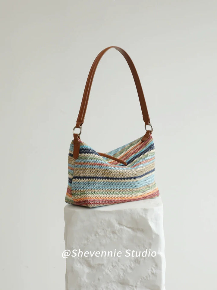 Braided Straw Crossbody Bag