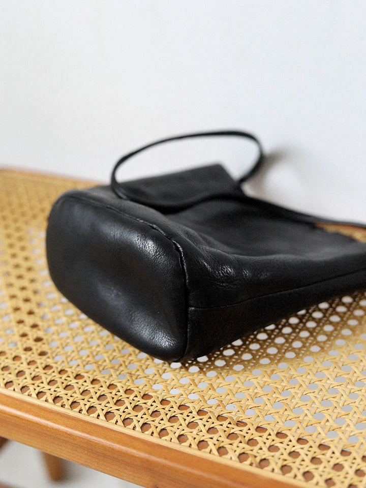 Minimalist Leather Bucket Bag