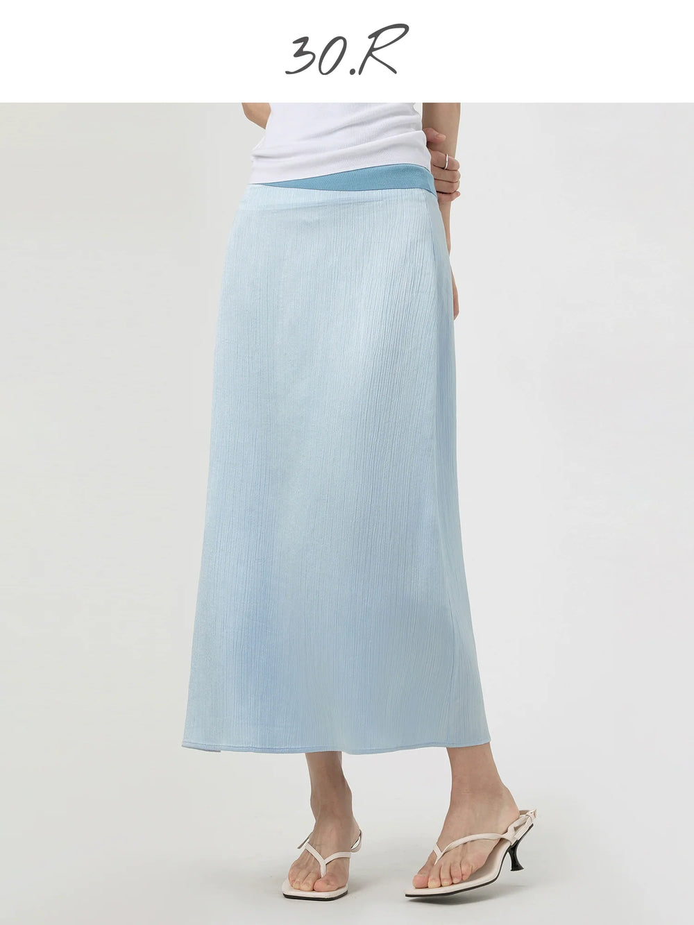 Acetate Smooth Midi Skirt