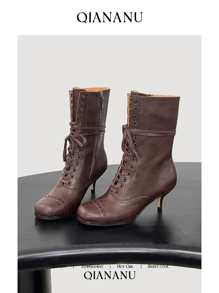 Leather Western Stiletto Boots