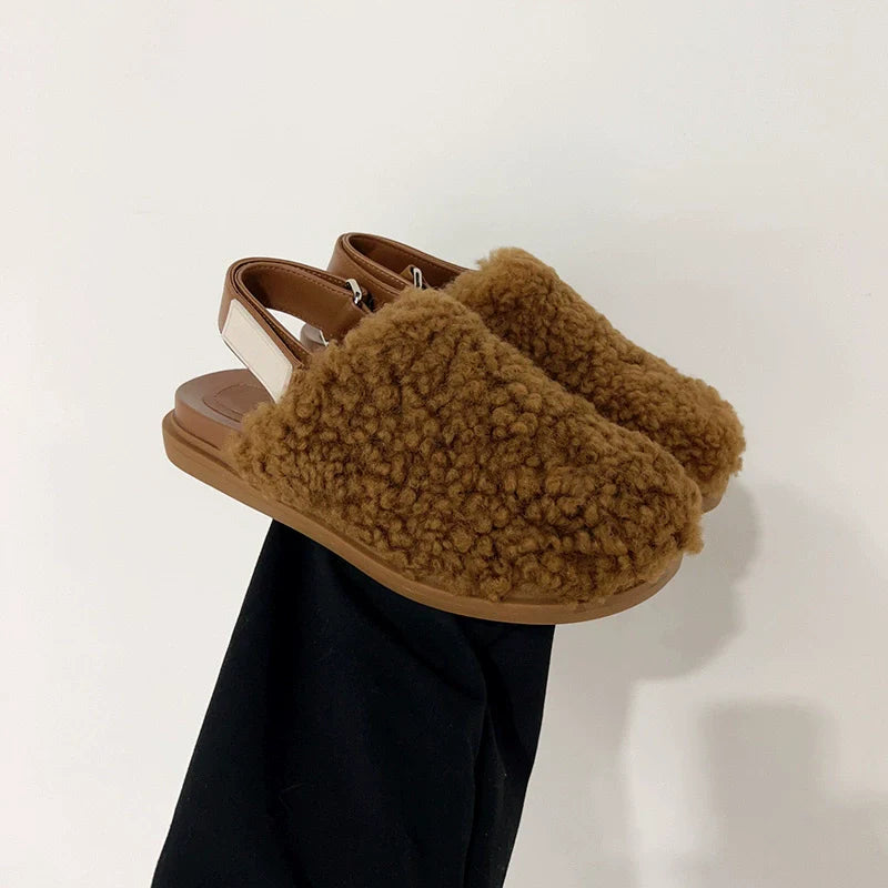 Furry Shearling Slides