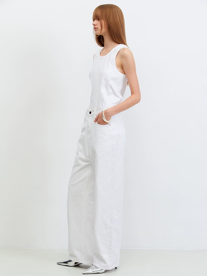 Timeless White Cotton Jeans