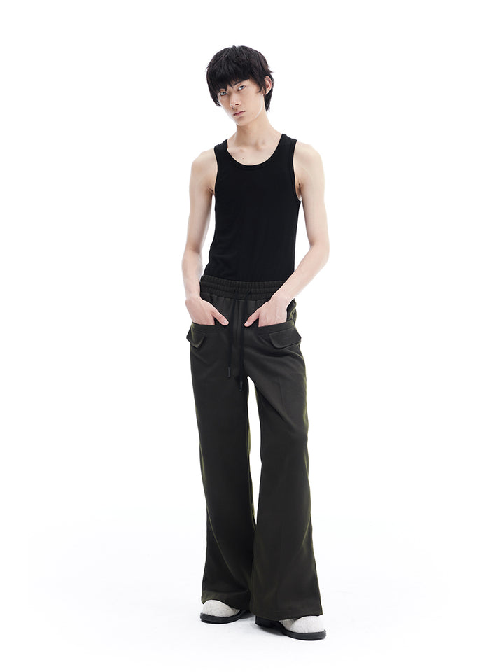 Wide-Leg Slit Trousers