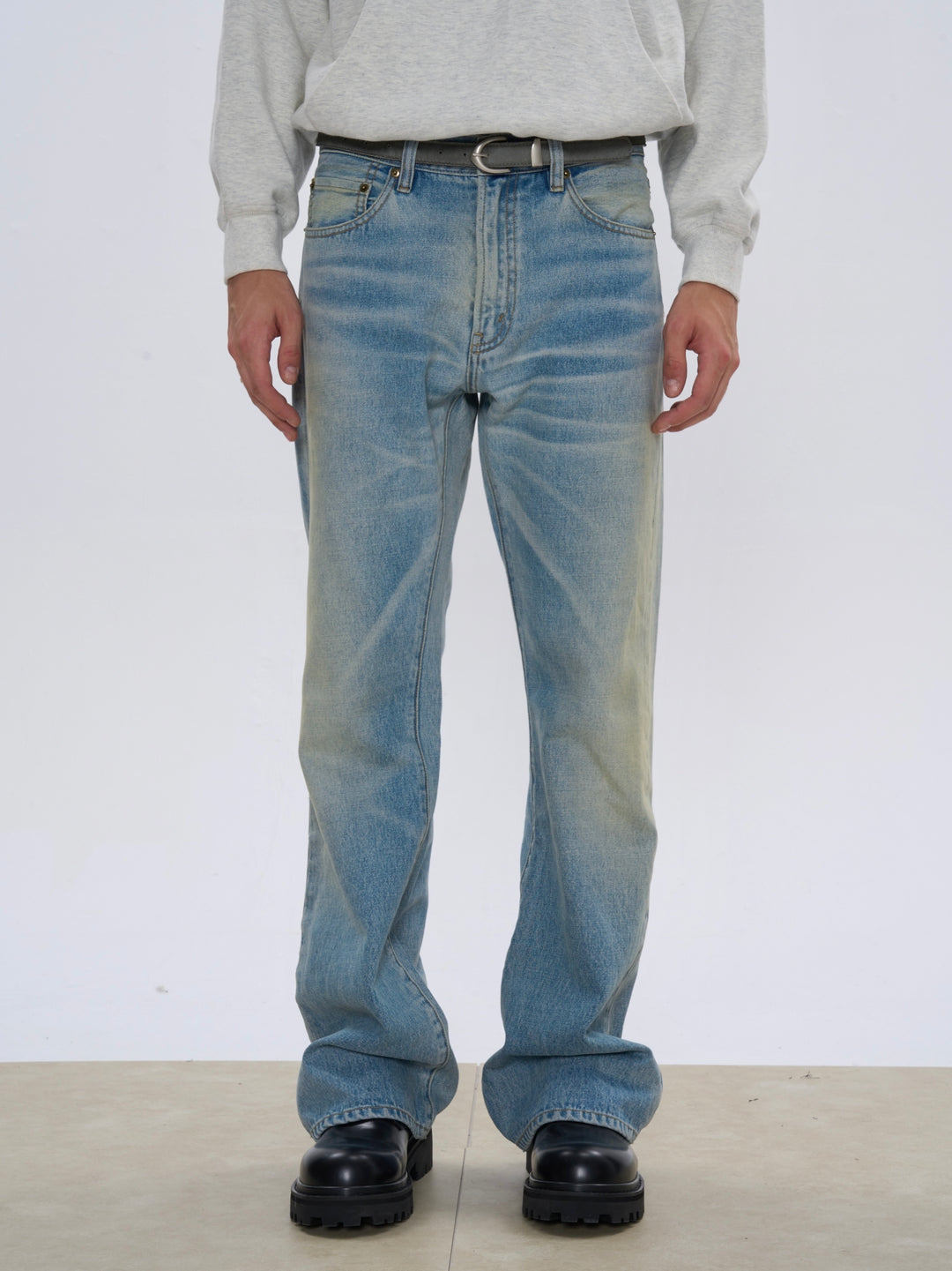 Distressed Bootcut Jeans