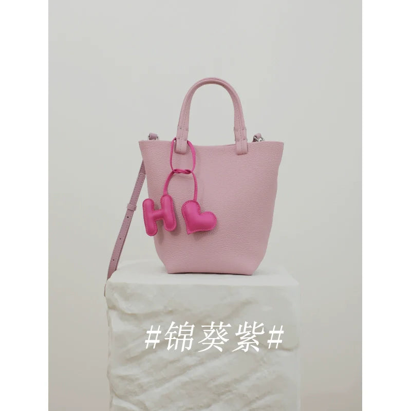 Genuine Leather Bucket Bag