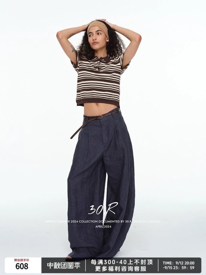 Natural Linen Wide Leg Pants