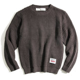 Japanese Retro Round Neck Wool Sweater for Men