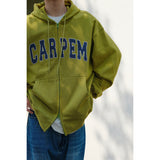 Spring Retro Double Zipper Hooded Sweater American Style