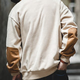 Retro Stitching Sweater Fleece Loose Jacket for Men
