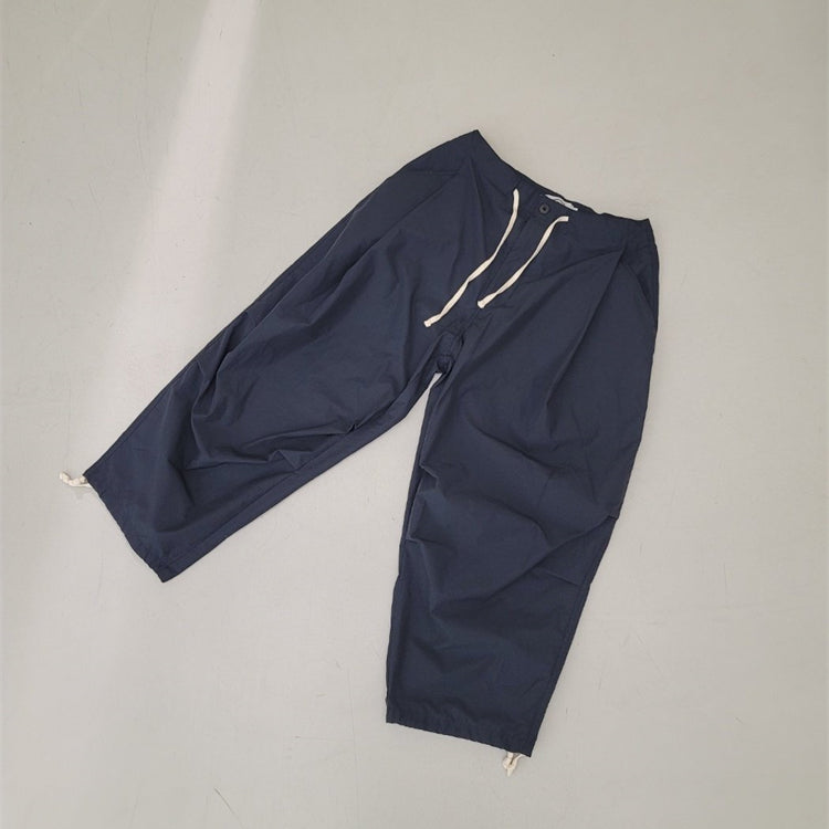 Korean High Street Trendy Pleated Wide Leg Overalls Men's Casual Pants